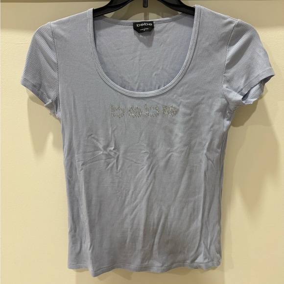 Rhinestone bebe light blue top - Picture 2 of 4